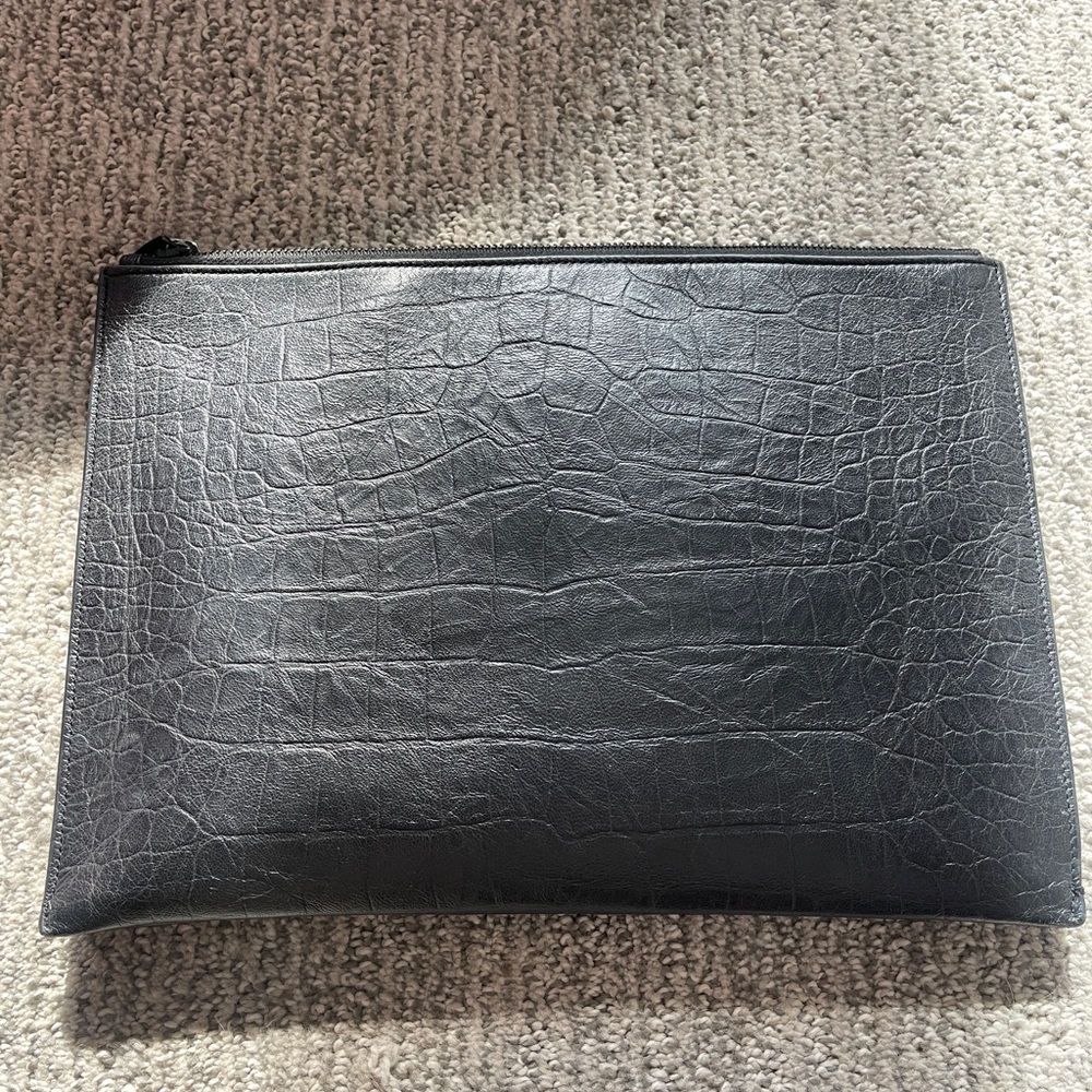 YSL black croc clutch black hardware - Picture 4 of 5